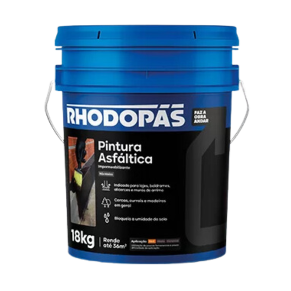 HIDROASFALTO RHODOPAS PINTURA ASFÁLTICA 18Kg