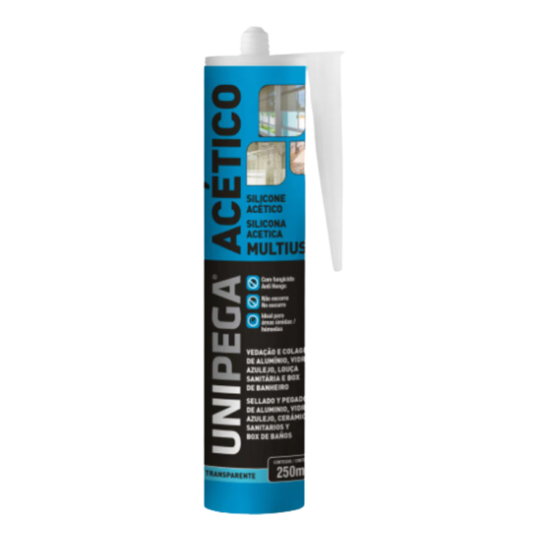 SILICONE ACÉTICO UNIPEGA MULTIUSO INCOLOR 250ml