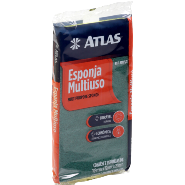 ESPONJA MULTIUSO DE LIMPEZA ATLAS 3Pç