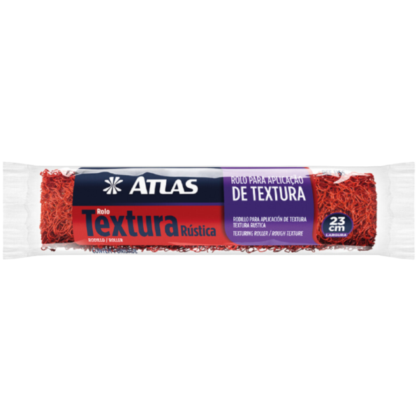 ROLO DE TEXTURA RÚSTICA ATLAS VERMELHO 23 cm